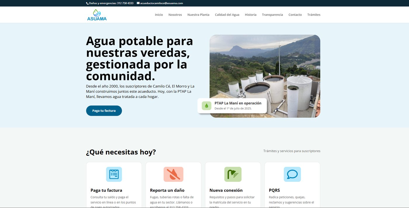 Sitio web institucional para una empresa de servicios públicos